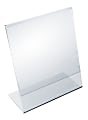 Azar Displays Acrylic Vertical L-Shaped Sign Holders, 6"H x 5"W x 3"D, Clear, Pack Of 10 Holders 1 thumbnail image