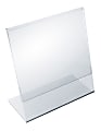 Azar Displays Acrylic Horizontal/Vertical L-Shaped Sign Holders, 5"H x 5"W x 3"D, Clear, Pack Of 10 Holders 1 thumbnail image