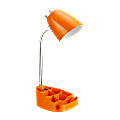 LimeLights Gooseneck Organizer Desk Lamp, Adjustable Height, Orange Shade/Orange Base 1 thumbnail image