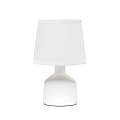 Simple Designs Mini Bocksbeutal Concrete Table Lamp, 9-7/16", White Shade/Off White Base