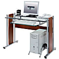 Techni Mobili Computer Desk, Mahogany/Glass 1 thumbnail image