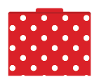 Barker Creek® Tab File Folders, 8 1/2" x 11", Letter Size, Red-And-White Dot, Pack Of 12