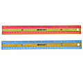 Westcott® Recycled Plastic Ruler With Faux Wood Inlay, 12", Assorted Colors
