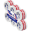 Tape Logic® Mixed Merchandise Preprinted Carton Sealing Tape, 3" Core, 3" x 110 Yd., Red/White, Pack Of 6 1 thumbnail image