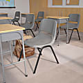 Flash Furniture HERCULES Series Ergonomic Shell Stack Chair, Gray/Black