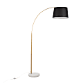 Lumisource March Floor Lamp, 74"H, Black Shade/White Marble/Antique Brass Base 1 thumbnail image
