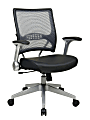 Office Star™ Space Seating 67 Series Ergonomic Air Grid/Bonded Leather Mid-Back Chair, Black