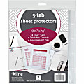 C-Line® Top-Loading Sheet Protectors With Tab Inserts, 8 1/2" x 11", 5-Tab, Clear