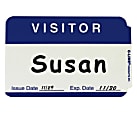 C-Line Visitor Badges, Rectangle, 3-1/2" x 2-1/4", White, Box of 100