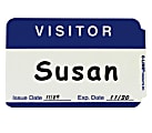 C-Line Visitor Badges, Rectangle, 3-1/2" x 2-1/4", White, Box of 100 1 thumbnail image
