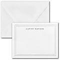 Custom Premium Stationery Flat Note Cards, 5-1/2" x 4-1/4", Myriad Border, White, Box Of 25 Cards
