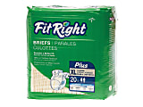 FitRight Plus Disposable Briefs, X-Large, 59 - 66", Yellow, 20 Briefs Per Bag, Case Of 4 Bags