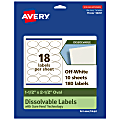 Avery® Dissolvable Labels With Sure Feed® Technology, 94051-DWMP10, Oval, 1-1/2"x2-1/2", Matte Off-White, Pack Of 180 1 thumbnail image