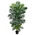 Nearly Natural Areca Palm 60”H Artificial Plant With Planter, 60”H x 16”W x 16”D, Green/Black