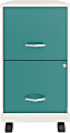 Realspace® SOHO Smart 18"D Vertical 2-Drawer Mobile File Cabinet, White/Teal 1 thumbnail image