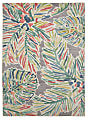 Linon Washable Outdoor Area Rug, Fernwood, 3' x 5', Gray/Green