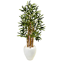 Nearly Natural Bamboo 48”H Artificial Tree With Oval Planter, 48”H x 28”W x 28”D, Green