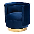 Baxton Studio Saffi Swivel Accent Chair, Royal Blue