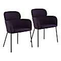 LumiSource Milan Chairs, Purple Noise/Black, Set Of 2 Chairs