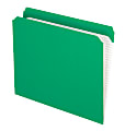 Pendaflex® Reinforced-Top File Folders, Straight Cut Tab, Letter Size, Bright Green, Box Of 100 Folders