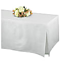 Amscan Flannel-Backed Vinyl Fitted Table Cover, 27"H x 31"W x 72"D, Frosty White