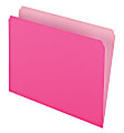 Pendaflex® Straight-Cut Color File Folders, Letter Size, Pink, Box Of 100