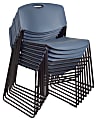 Regency Zeng Polyurethane Armless Stacking Chairs, Black/Blue, Pack Of 8 Chairs