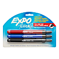 EXPO® Click Fine-Point Dry-Erase Markers, Assorted, Pack Of 3