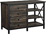 Sauder® River 42"W x 20-1/8"D Lateral 3-Drawer Credenza File Cabinet, Carbon Oak 1 thumbnail image