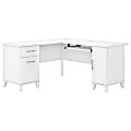 Bush Furniture Somerset 60"W L-Shaped Desk, White, Standard Delivery
