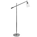 Lalia Home Swing-Arm Floor Lamp, 56"H, Clear Shade/Chrome Base