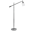 Lalia Home Swing-Arm Floor Lamp, 56"H, Clear Shade/Chrome Base 1 thumbnail image