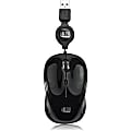 Adesso iMouse S8B - USB Illuminated Retractable Mini Mouse - Optical - Cable - Black - USB 2.0 - 1600 dpi - Scroll Wheel - 3 Button(s) - Symmetrical 1 thumbnail image