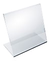 Azar Displays Acrylic Horizontal/Vertical L-Shaped Sign Holders, 4-1/2"H x 4-1/2"W x 3"D, Clear, Pack Of 10 Holders