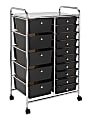 Realspace® 15-Drawer Mobile Cart, 38-3/16”H x 25-1/4”W x 15-3/8”D, Black/Chrome 1 thumbnail image
