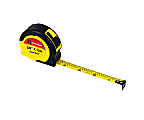 Great Neck ExtraMark Fractional Tape Measure - 12 ft Length 0.6" Width - Imperial Measuring System - 6 / Each - Black, Yellow