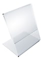 Azar Displays Acrylic Vertical L-Shaped Sign Holders, 3"H x 2"W x 3"D, Clear, Pack Of 10 Holders 1 thumbnail image