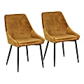 LumiSource Diana Chairs, Golden Yellow Seat/Black Frame, Set Of 2 Chairs