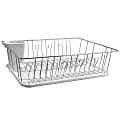 MegaChef Dish Rack With 14 Plate Positioners And Detachable Utensil Holder, 17-1/2", White 1 thumbnail image