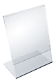 Azar Displays Acrylic Vertical L-Shaped Sign Holders, 5-1/2"H x 3-1/2"W x 3"D, Clear, Pack Of 10 Holders 1 thumbnail image