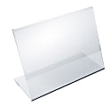 Azar Displays Acrylic Horizontal L-Shaped Sign Holders, 3-1/2"H x 5-1/2"W x 3"D, Clear, Pack Of 10 Holders 1 thumbnail image