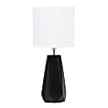 Simple Designs Ceramic Prism Table Lamp, 17-1/2"H, White Shade/Black Base