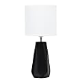Simple Designs Ceramic Prism Table Lamp, 17-1/2"H, White Shade/Black Base 1 thumbnail image