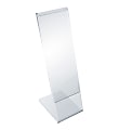 Azar Displays L-Shaped Tabletop Sign Holders, 8"H x 2"W x 3"D, Clear, Pack Of 10 Holders