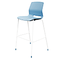 KFI Studios Imme Stacking Bar Stool, 44"H, Sky Blue/White