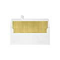 LUX #10 Foil-Lined Square-Flap Envelopes, Peel & Press Closure, White/Gold, Pack Of 500 1 thumbnail image