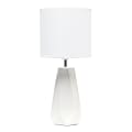 Simple Designs Ceramic Prism Table Lamp, 17-1/2"H, White Shade/Off-White Base