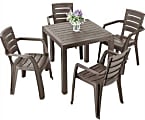 Inval Baru Collection 5-Piece Patio Set, Mocca