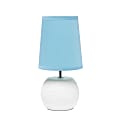 Simple Designs Studded Texture Ceramic Table Lamp, 11-3/8"H, Blue Shade/White Base