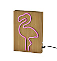 Adesso® Simplee Wood-Framed Neon Table Lamp, 9"H, Flamingo 1 thumbnail image